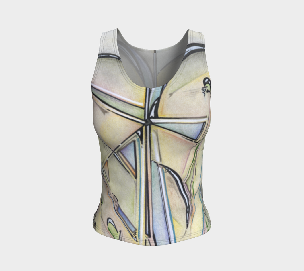 Shattered Heart Fitted Tank Top (Regular)